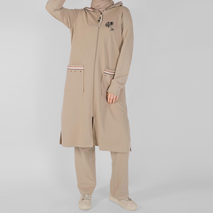 Vêtements de sport modestes pour femmes musulmanes arabes en coton 100% grande taille en gros, survêtement personnalisable - Product Image 2