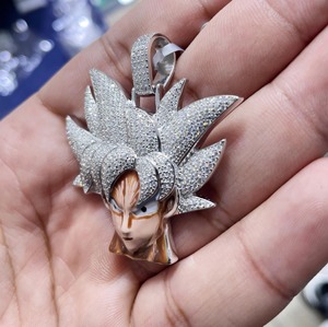 Colgante de Oro Blanco con Diamantes de Imitación VVS, Estilo Hip Hop, con Diseño de Rostro de Dibujos Animados en 3D Personalizado de RB Gems, para Hombre, Pasa la Prueba de Diamantes - Product Image 5