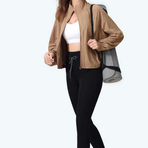 Chaqueta de Yoga para mujer, sin costuras, ajustada, ligera, de secado rápido, para correr, ropa de gimnasio - Product Image 5