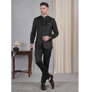 Costume noir de haute qualité en 2 pièces, personnalisable, coupe slim ou classique, pour mariages, fêtes et affaires, disponible au prix d'usine - Product Image 1
