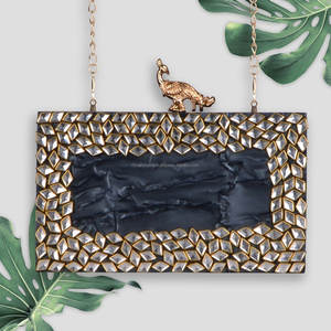 Bolso de mano de cuero hecho a mano de lujo para mujer, diseñador de resina, boda, fiesta nupcial, usos, ofertas, bolso de mano de resina para mujer - Product Image 4