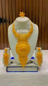 Ensemble de bijoux en cuivre de mode vintage classique de Dubaï en or 24 carats avec broche, boucles d'oreilles et collier à fleurs en perles, cadeau d'anniversaire - Product Image 6