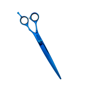 Ciseaux de toilettage de coupe de poils d'animaux de compagnie à revêtement bleu avec repose-doigt réglable Ciseaux droits de toilettage pour animaux de compagnie personnalisés - Product Image 5