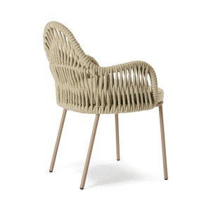 เก้าอี้เชือกสำหรับใช้งานกลางแจ้งพร้อมโครงโลหะทาสีและเบาะผ้า - Product Image 3