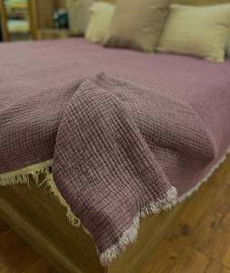 100% Cotton 7-ply Muslin <b>Double</b> Sided <b>Bedspread</b> Breathable Antibacterial Made in Turkey Coverlets - Product Image 3