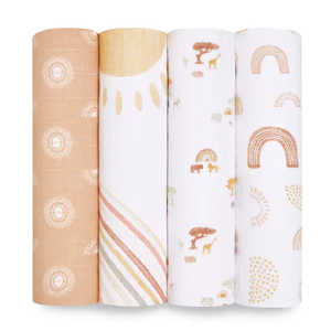 Cute printing Stylish Swaddle Blanket Comfortable Washable Pattern Microfiber Fabric White Color Knitted Muslin Cotton Blankets - Product Image 1
