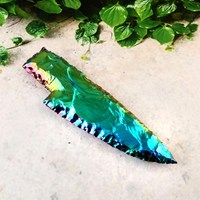 Titanium Aura Quartz Knife-Lame en cristal revêtue de titane arc-en-ciel sculptée à la main | Poignard en titane arc-en-ciel fait à la main en gros