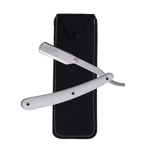 Maquinillas de afeitar para peluquero, afeitadora recta moderna, mango negro, corte de garganta, maquinilla de afeitar abierta, estilo de herramienta de afeitado con logotipo - Product Image 1
