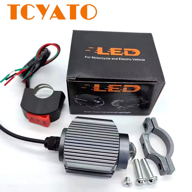 TCYATO Led Lights for Motorcycle Super Bright Miniled & Fog Lights Auxiliary Spotlight in Amber White Power Driving Lights