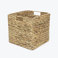 Carré pliant jacinthe d'eau Cube de rangement panier poubelle rectangulaire ménage pliable étagère usage domestique stockage jouets emballé Carton
