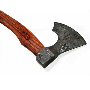 Hacha vikinga de acero de Damasco hecha a mano, personalizada al por mayor, de alta calidad, OEM, servicio profesional, ODM, caza, supervivencia, acampada - Product Image 4