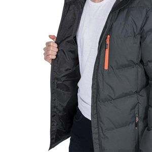 <b>Mens</b> Winter Canvas Puffer <b>Jacket</b> Hooded Quilted Thermal Insulated Zipper Front Logo <b>for</b> Cold Weather Outdoor Use - Product Image 3