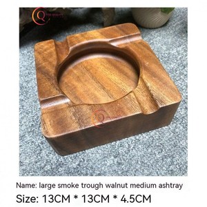Cendrier en bois fumant l'utilisation de stockage de cendres de table pour la maison et le restaurant forme carrée polie brillante personnalisée à la main - Product Image 3