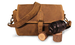 Diseño de cuero genuino DSLR Cámara Vintage bolso de hombro Messenger Satchel Insert se adapta a - Product Image 2