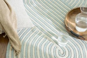 Tapis rectangulaire pour salon en chenille de laine premium, écologique et adapté aux animaux domestiques - Product Image 4