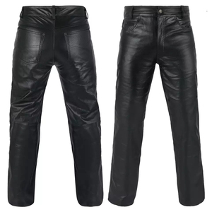 Pantalon tendance pour homme en cuir, coupe slim, décontracté, taille mi-haute, léger, foncé, avec logo personnalisé pour les sorties en boîte et les tenues quotidiennes - Product Image 6