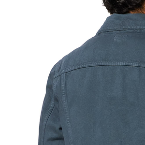 Custom Light Blue 100% Cotton Denim Coated Letter Pattern Washed <b>Fleece</b> <b>Lining</b> Windproof Winter Men's Denim <b>Jacket</b> Wholesale - Product Image 4