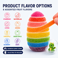 Bonbons gélifiés aux fruits avec emballage personnalisé et figurine surprise dans un œuf