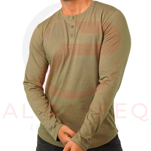Chemise en coton à manches longues pour hommes, imprimée sur mesure de qualité supérieure, à séchage rapide et respirante avec un motif solide - Product Image 4