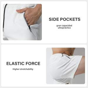 Pantalones Cortos Deportivos Casuales de Cinco Puntos para Hombre, Ecológicos, Transpirables, de Secado Rápido, de una Sola Capa, de Color Sólido - Product Image 3