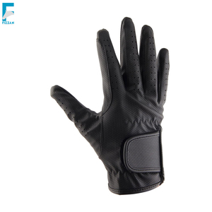 Gants d'équitation en cuir de qualité supérieure pour hommes et femmes, pour l'équitation à cheval, avec poignées noires - Product Image 3