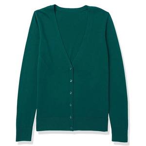 Green Women's Autumn Casual Clothing Knitwear <b>Cardigans</b> Cotton Bamboo Fiber Knit V Neck Double Breasted Regular Fit <b>Cardigan</b> - Product Image 3