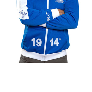 Veste de survêtement unisexe coupe athlétique pour hommes femmes vêtements grecs vintage 100% polyester rose vert haut brodé sur mesure - Product Image 6