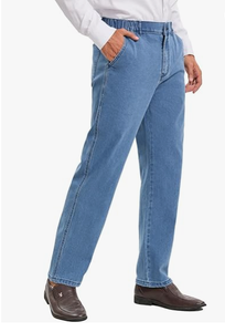 Women's High Waist Straight Fit Breathable 100% Cotton Winter Jeans with Zipper and Button - Product Image 5