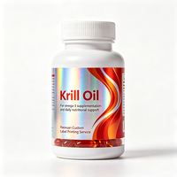 Étiquettes personnalisées Haoxuan pour bouteilles d'huile de krill, film holographique, autocollants imprimés imperméables pour emballages de compléments alimentaires haut de gamme