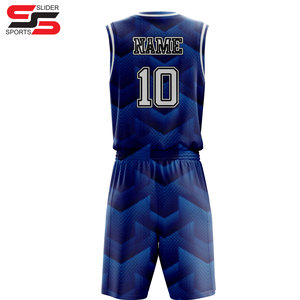 Nouvelle conception de maillot de basket-ball personnalisé par sublimation, vente en gros, uniforme de basket-ball réversible tendance pour les jeunes - Product Image 2