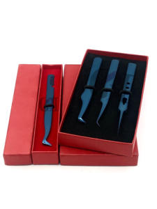 Nouveau Style 45 degrés bleu Plasma Pro droite en acier inoxydable botte Volume peigne Extension de cils pince à épiler Instruments de beauté - Product Image 3