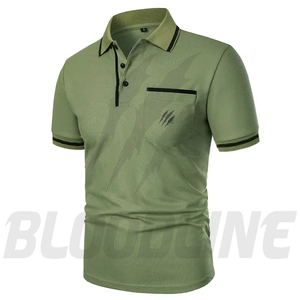 Camiseta de Manga Corta para Hombre Bloodline, Color Sólido, Tejido de Algodón, Transpirable, Corte Regular Formal, 220g, Negro - Product Image 4