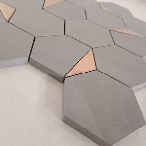 RoseQuartz Hive 73mm Hexa Cerámica Cuerpo completo Azulejos de pared de mosaico vitrificado Mate para paredes de baño y áreas de ducha Recepción del vestíbulo - Product Image 6