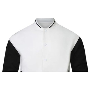 Alta calidad 100% lana cuerpo mangas de cuero hombres Casual Streetwear venta al por mayor Varsity Jacket CollegeBaseballjacket para hombres - Product Image 4