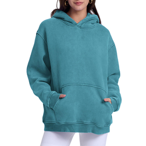 Sudadera con Capucha de Invierno para Mujer de Alta Calidad, Lavado Ácido, 100% Algodón, Color y Talla Personalizados, Servicio OEM Más Vendido - Product Image 1