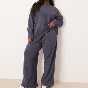 Soft Brushed Fabric Comfortable Fit <b>Long</b> <b>Sleeve</b> <b>Top</b> And Matching Pants / <b>Women</b> High Quality Trendy Cozy Fleece Tracksuit Outfit - Product Image 5