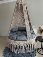 Grand hamac en macramé moderne chaise balançoire suspendue bohème en coton tissé à la main de haute qualité chaise balançoire adulte vivant