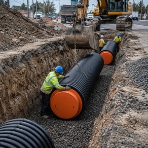 Tubo di Drenaggio Corrugato a Doppia Parete <span class=keywords><strong>in</strong></span> HDPE SN4 SN8 DN300 DN1200 per Fognature e Sistemi Sotterranei Comunali - Product Image 5