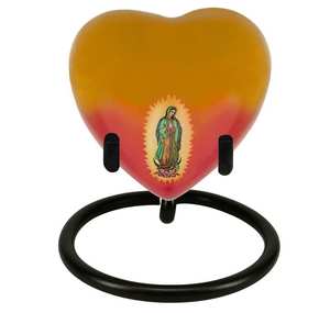 Guadalupe Heart Keepsake Urn Stand Option nuevo diseño de metal recuerdo urnas humanas - Product Image 5