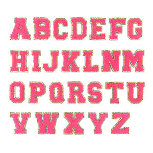 Chenille แผ่นผ้าปักลายตัวอักษร,แผ่นปะติดตกแต่งด้วยสติกเกอร์3M มีกาวในตัวแผ่นตัวอักษร Chenille - Product Image 4