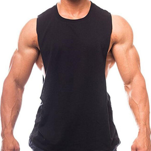 Logo personnalisé grande taille coton Gym Fitness hommes Stringer gilet loisirs sport musculation hommes coton sans manches T-shirt pour hommes - Product Image 3