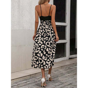 Women's Strappy Wrap Neckline <b>Top</b>, <b>Shimmering</b> Skirt, Supreme Dress, 36785 - Black - Product Image 3