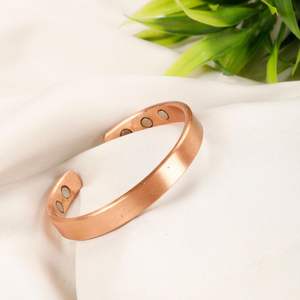 handmade copper <b>bracelet</b> with unique rustic finish and health-focused magnetic inserts <b>for</b> daily holistic healing - Product Image 4
