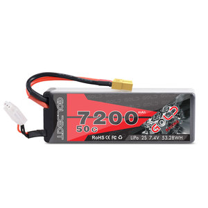 Alta tasa de descarga 7200Mah 80C 2S 7,4 <span class=keywords><strong>V</strong></span> Paquetes de baterías de polímero de litio Lipo personalizados para <span class=keywords><strong>coche</strong></span> <span class=keywords><strong>Rc</strong></span> - Product Image 1