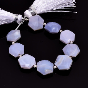 Cuentas de Ópalo Azul Natural de Primera Calidad Hechas a Mano, de 8 Pulgadas, 10-11 mm, Forma Hexagonal Facetada, para Joyería, Venta al Por Mayor - Product Image 1