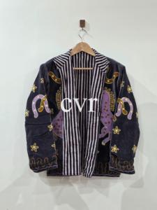 เสื้อโค้ทกำมะหยี่ปักลายสไตล์จีนพร้อมลายม้า คอจีน แขนยาว ไซส์ใหญ่ เสื้อผ้าฤดูหนาวสำหรับผู้หญิง - Product Image 3