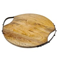Nouveauté Planche à découper en bois écologique de forme irrégulière avec poignée en métal, fabriquée à la main, durable, de haute qualité, pour la maison, l'hôtel, la cuisine