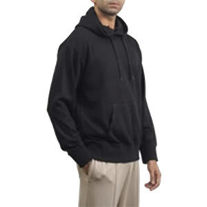 Sweat à capuche à manches longues 100% coton pour hommes, haut en polaire uni brodé avec cordon de serrage, sweats à capuche d'hiver - Product Image 1