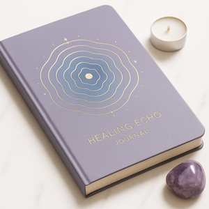 Diario de Sanación LABON Echo, Cuaderno Premium de Tapa Dura Color Lavanda, Diseño de Círculos Radiantes con Lámina Dorada para Notas de Autocuidado - Product Image 3