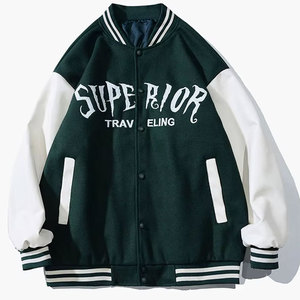 Custom Logo Winter Varsity <b>Jacket</b> Baseball Letterman <b>Jackets</b> Chenille Embroidery Zipper Closure Casual Style for Men's <b>Jackets</b> - Product Image 1